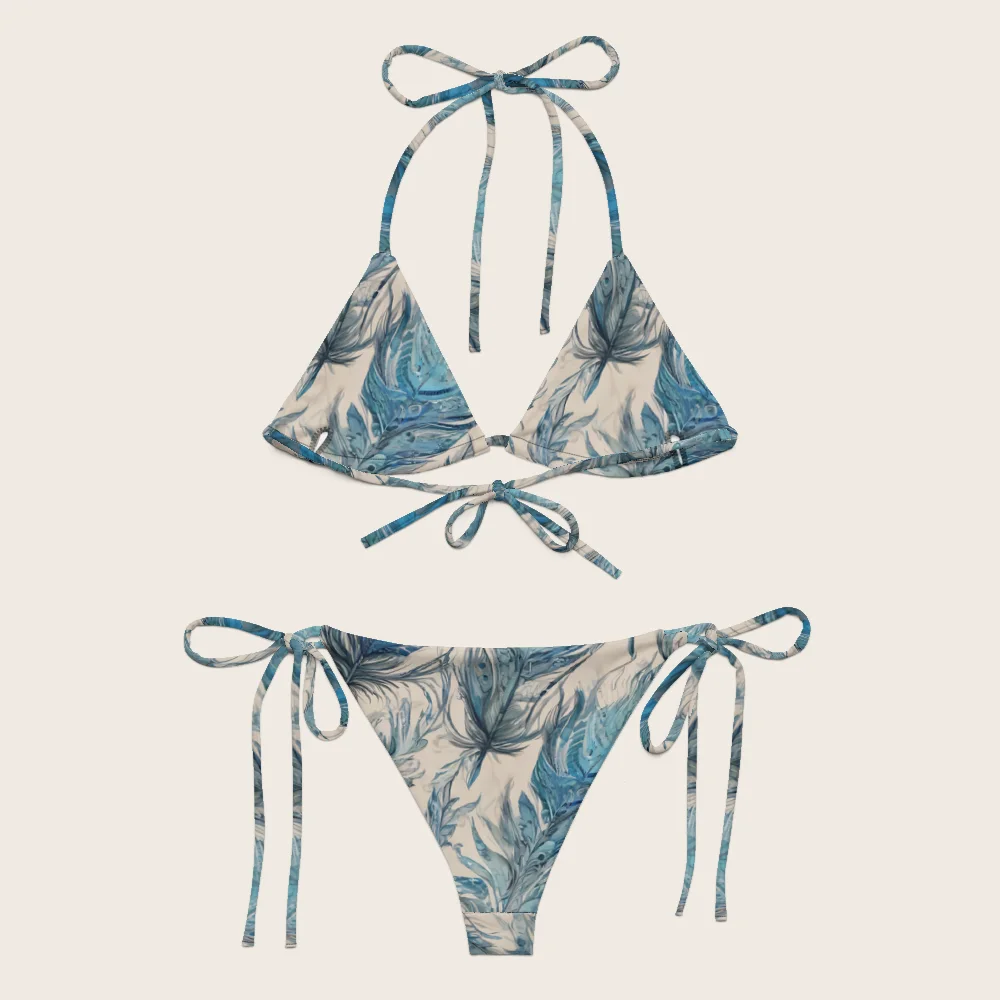 String Bikini on model