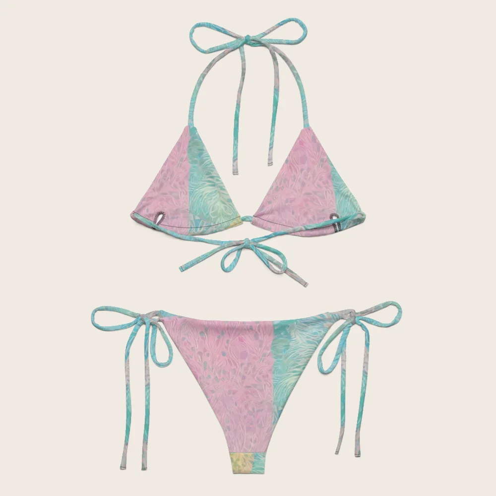 String Bikini on model