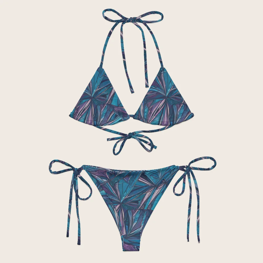 String Bikini on model