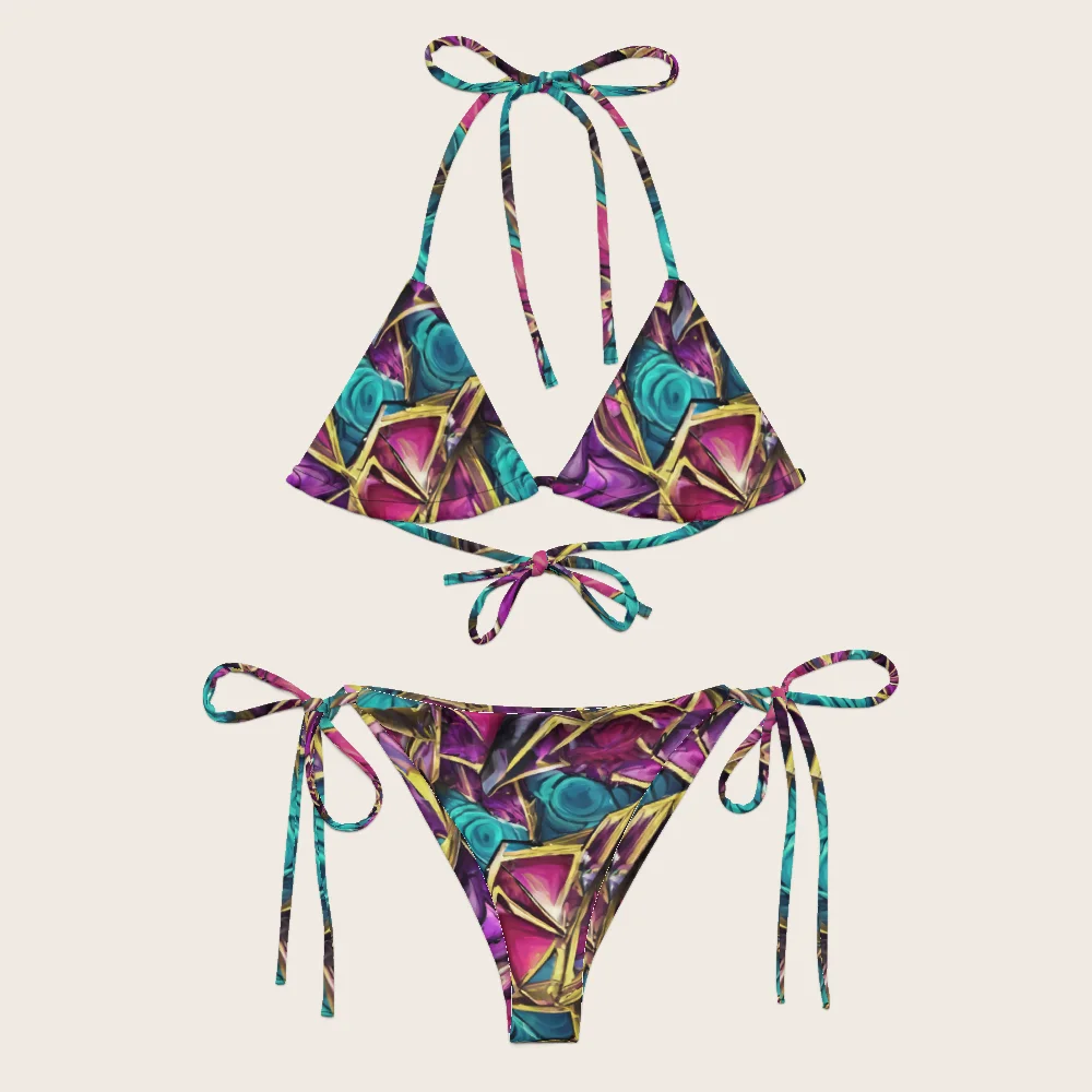 String Bikini on model