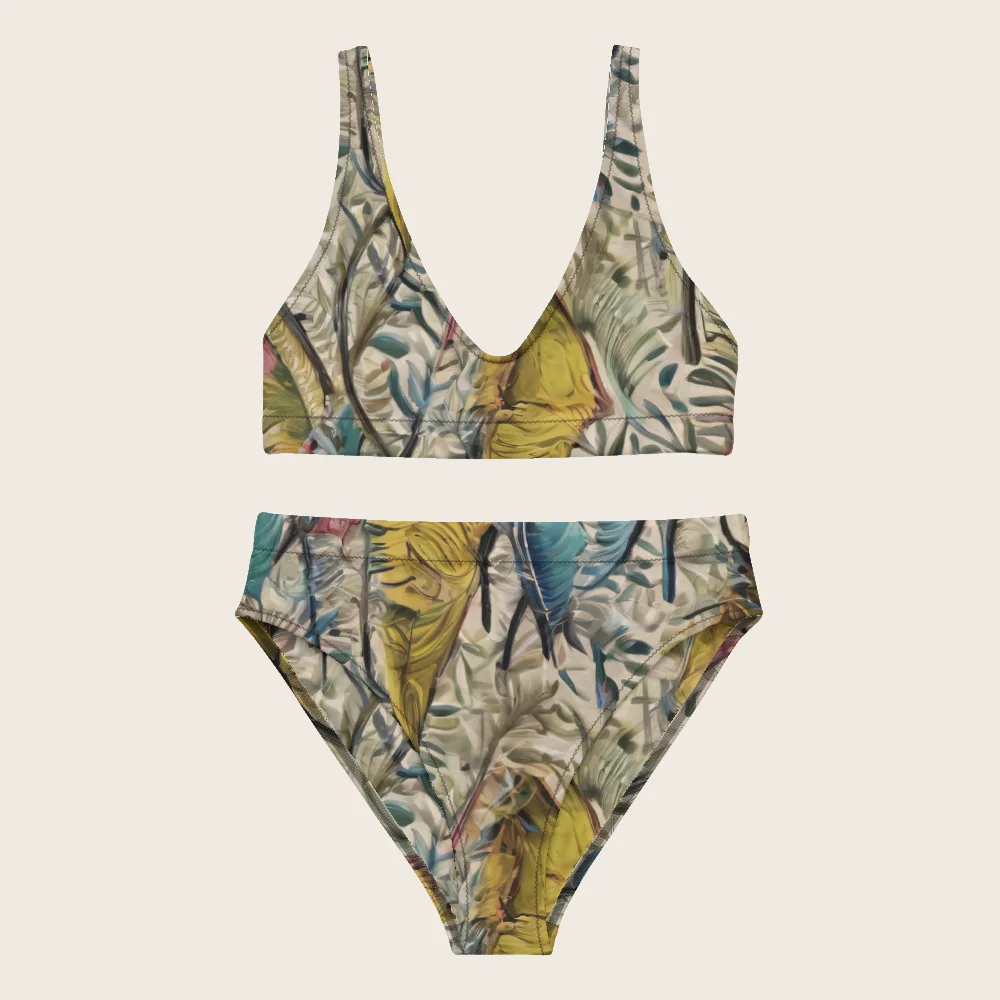High-Waisted Bikini on model