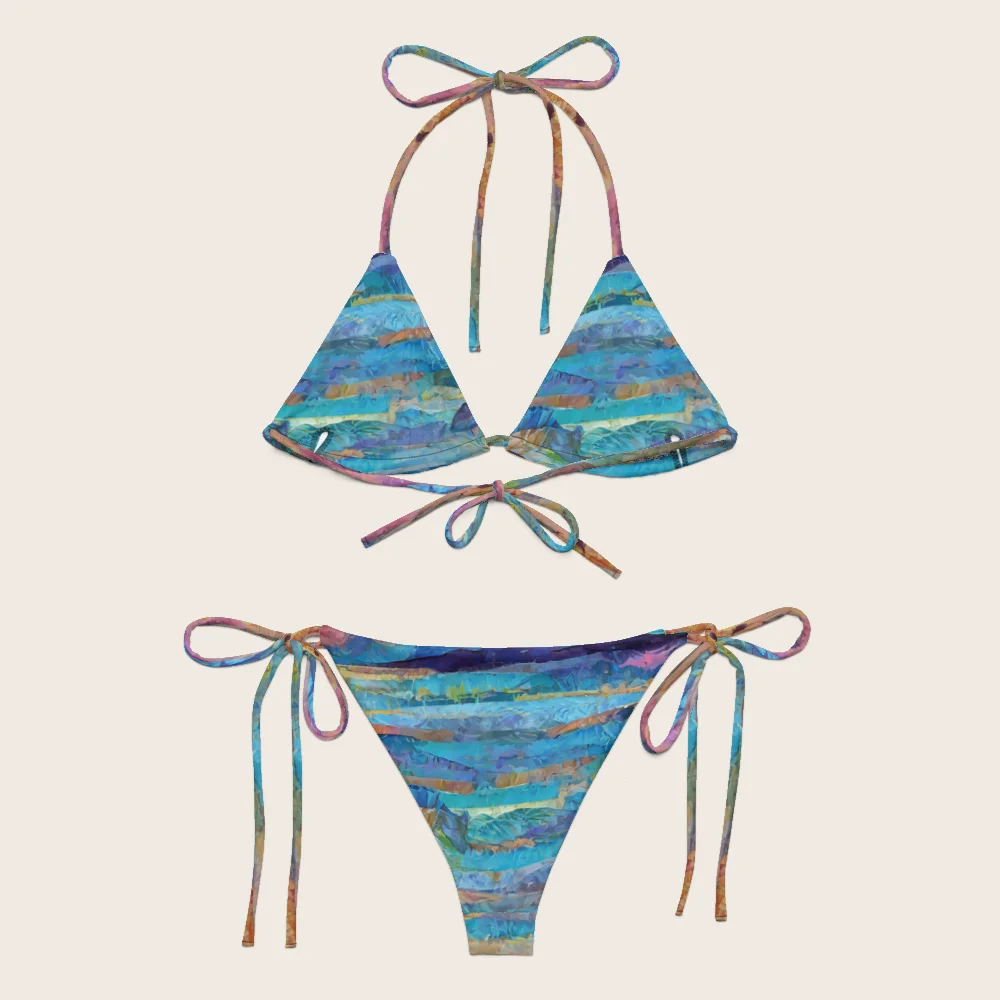 String Bikini on model