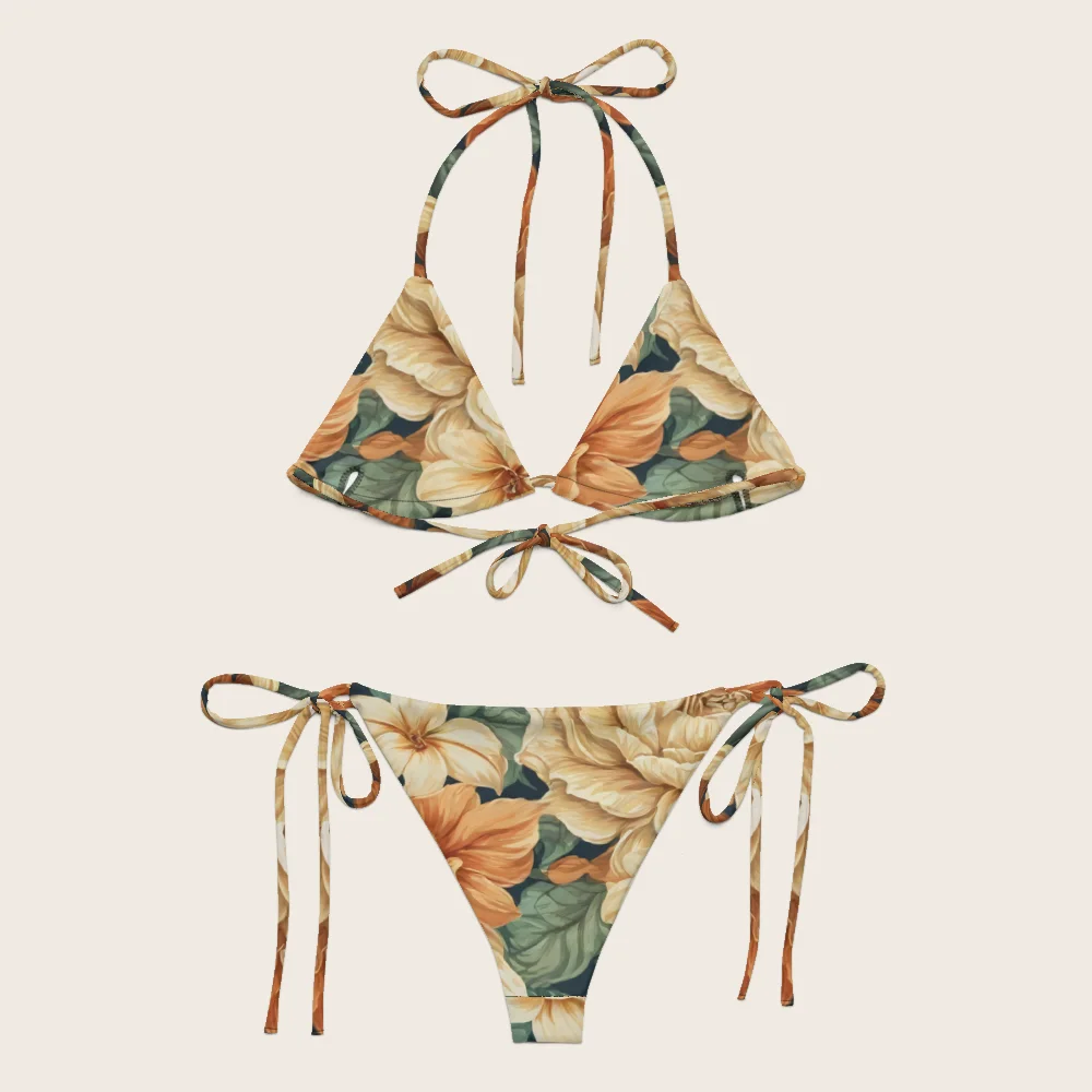 String Bikini on model