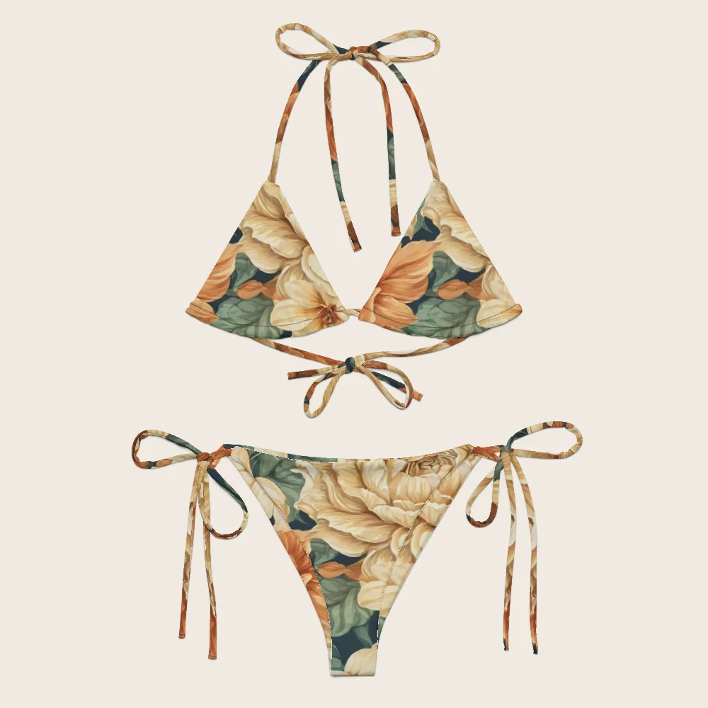 String Bikini on model