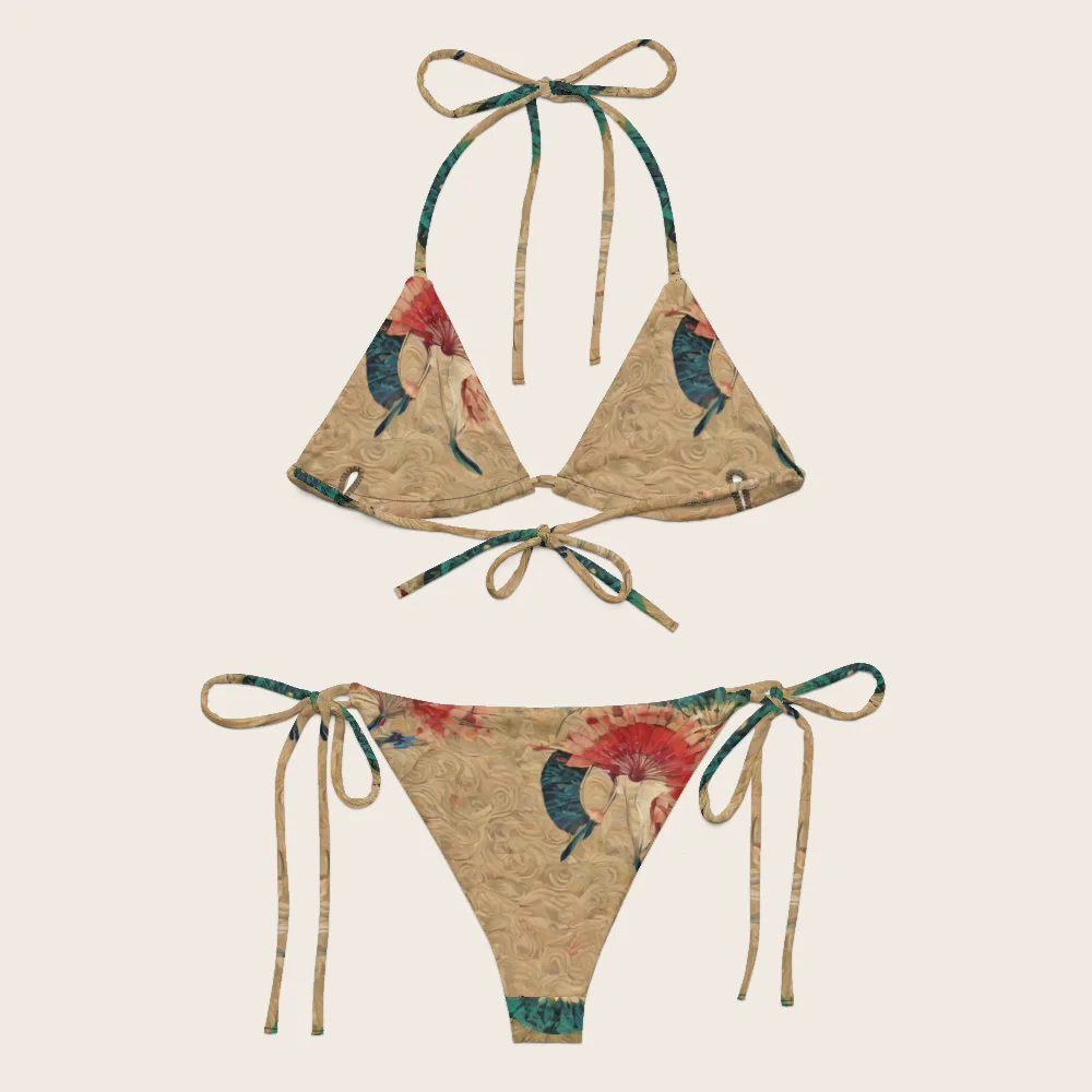 String Bikini on model