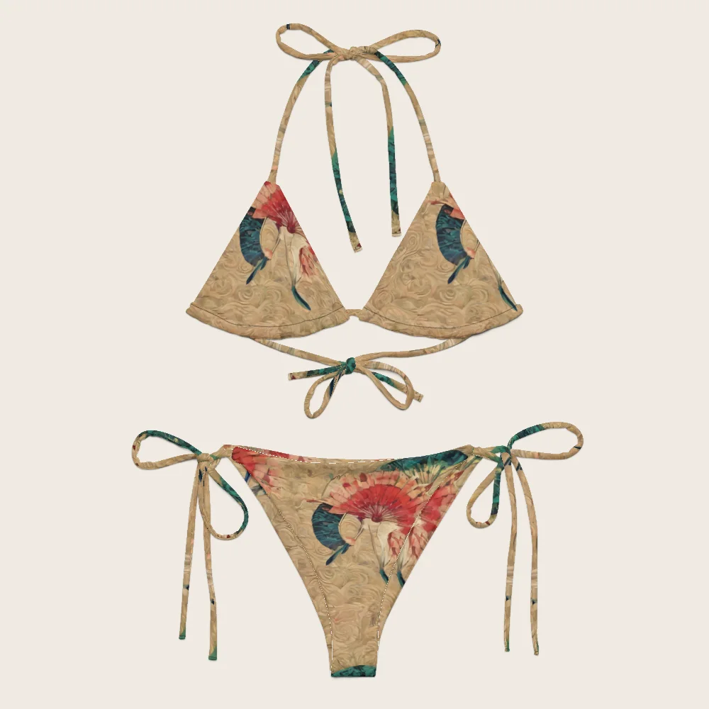 String Bikini on model