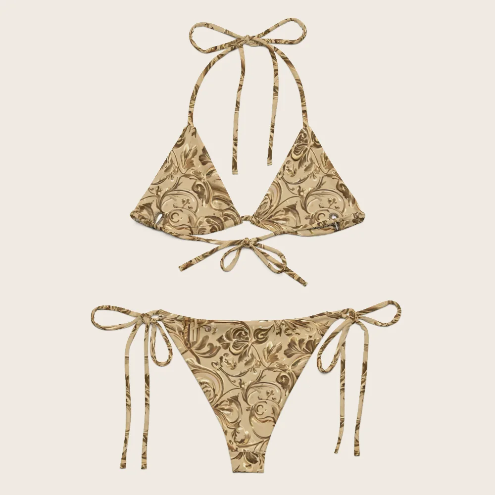 String Bikini on model