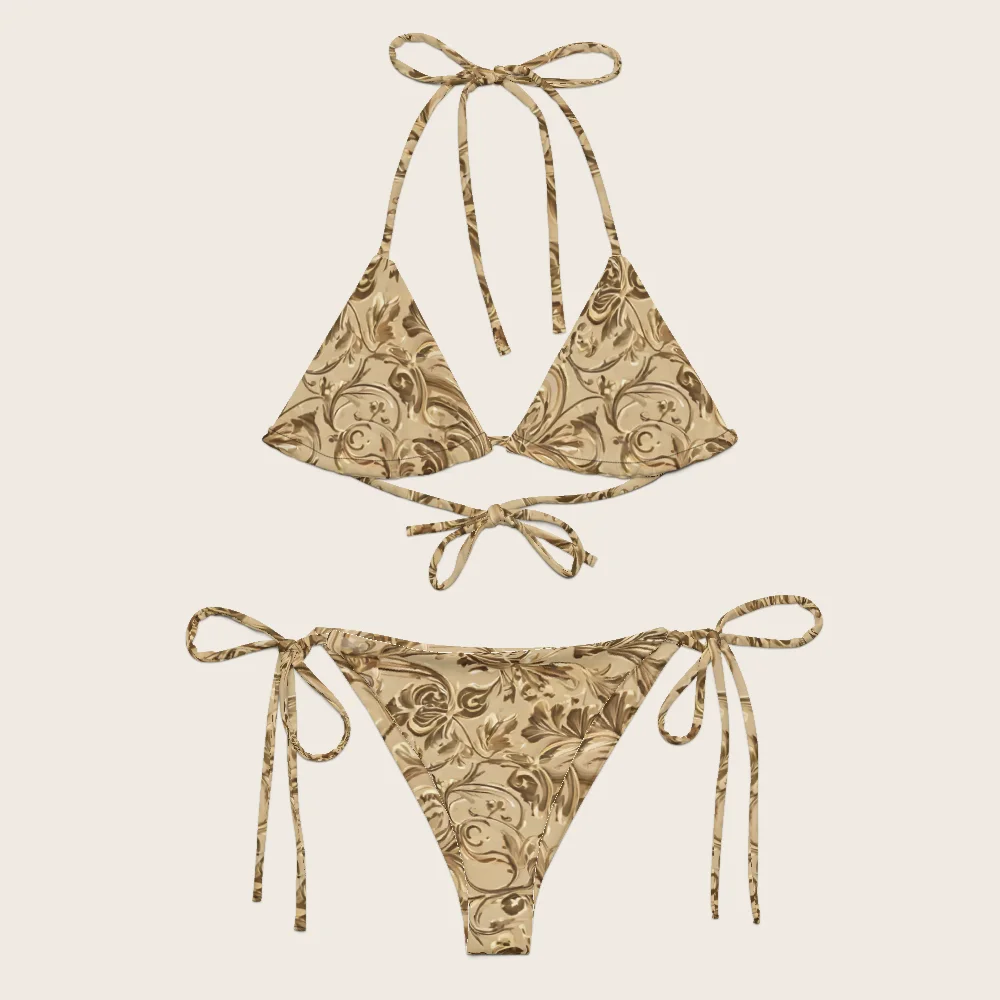 String Bikini on model