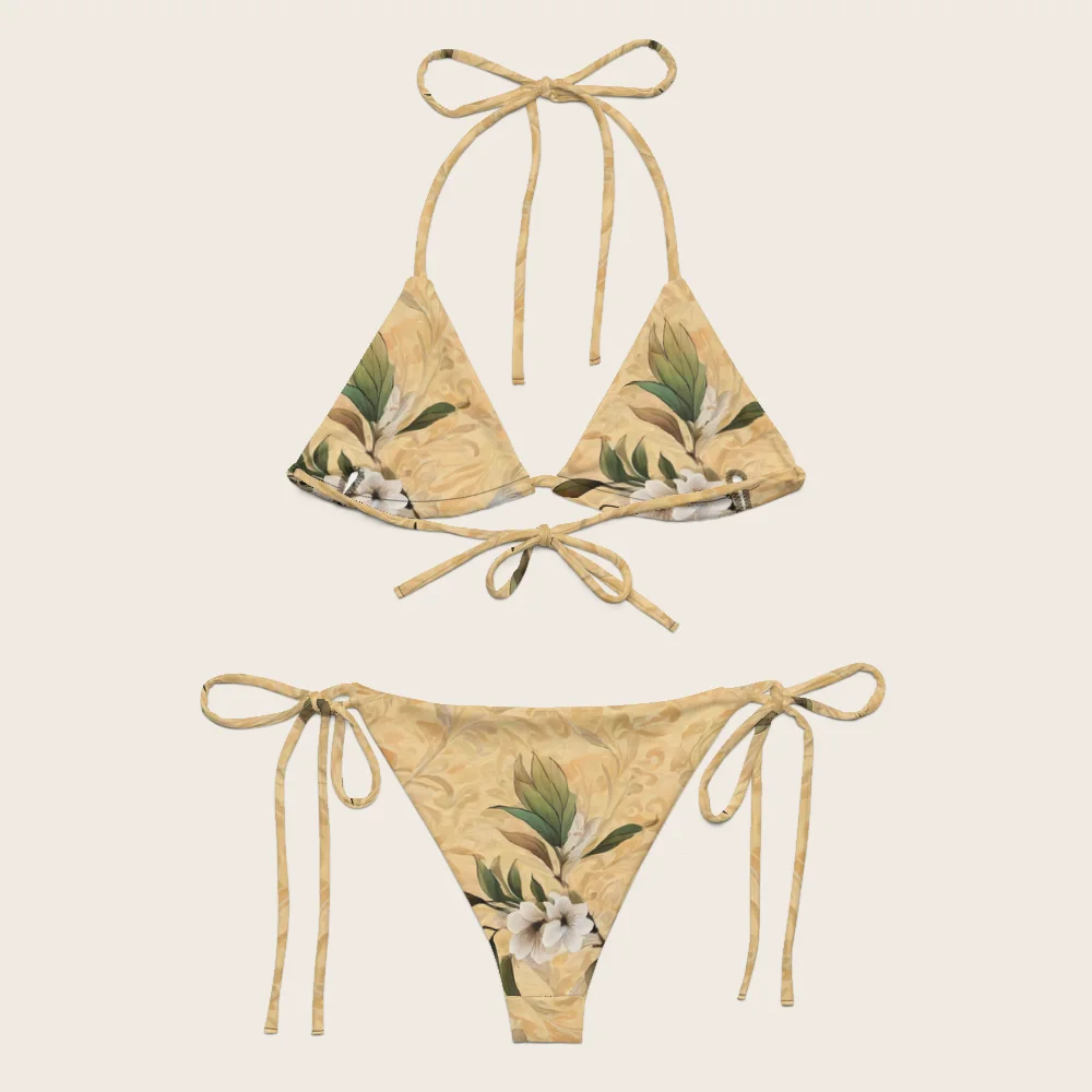 String Bikini on model