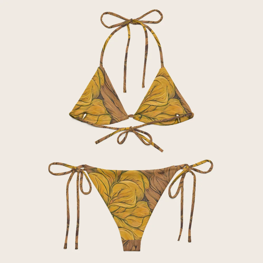 String Bikini on model
