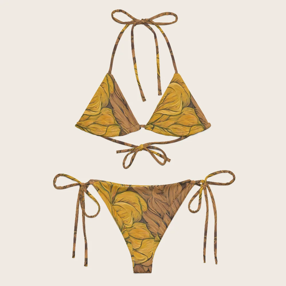 String Bikini on model