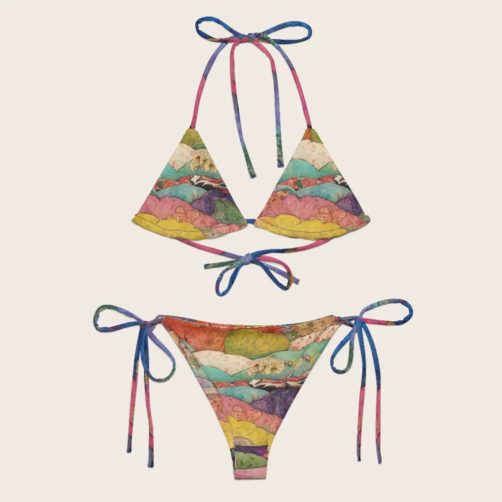 String Bikini on model