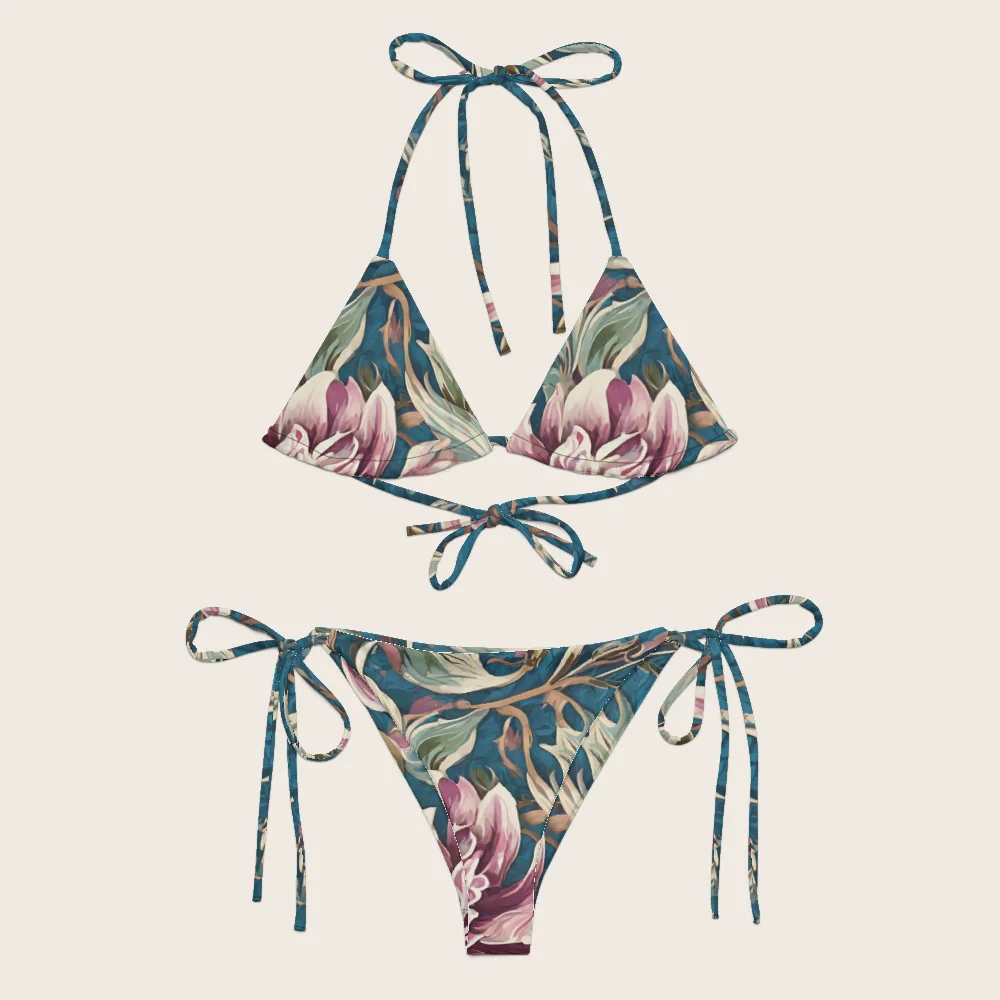 String Bikini on model