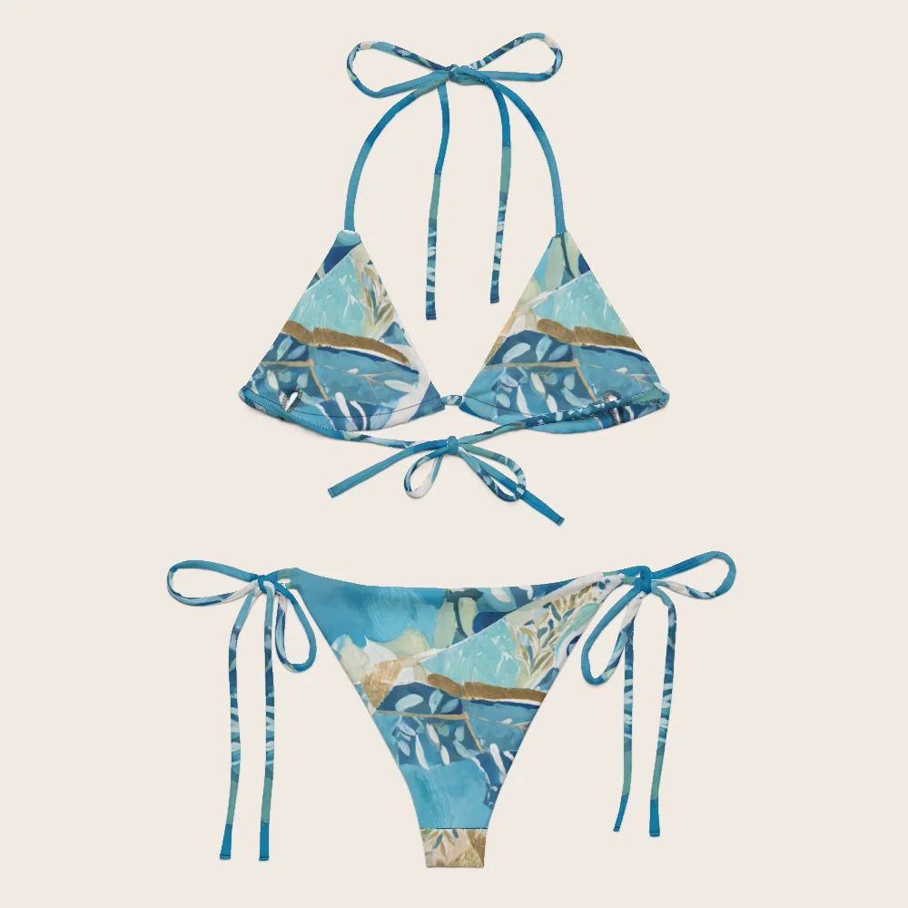 String Bikini on model