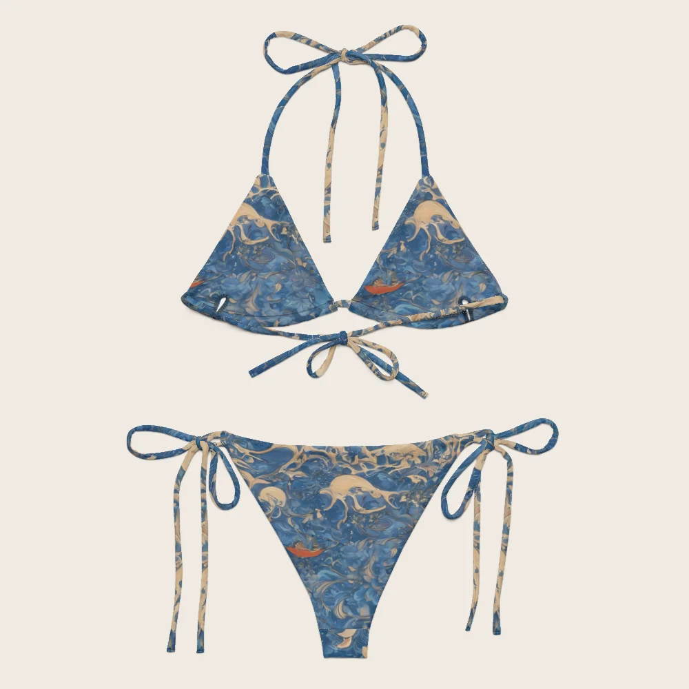 String Bikini on model