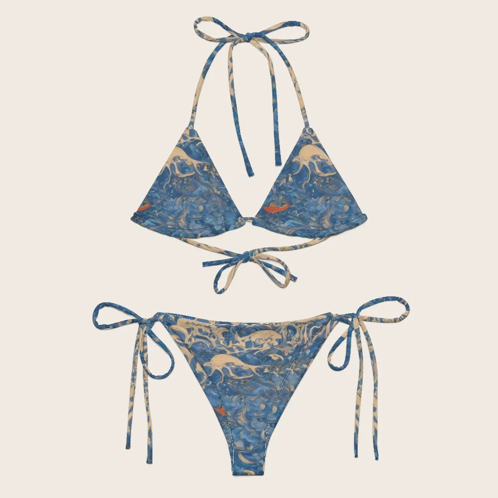 String Bikini on model