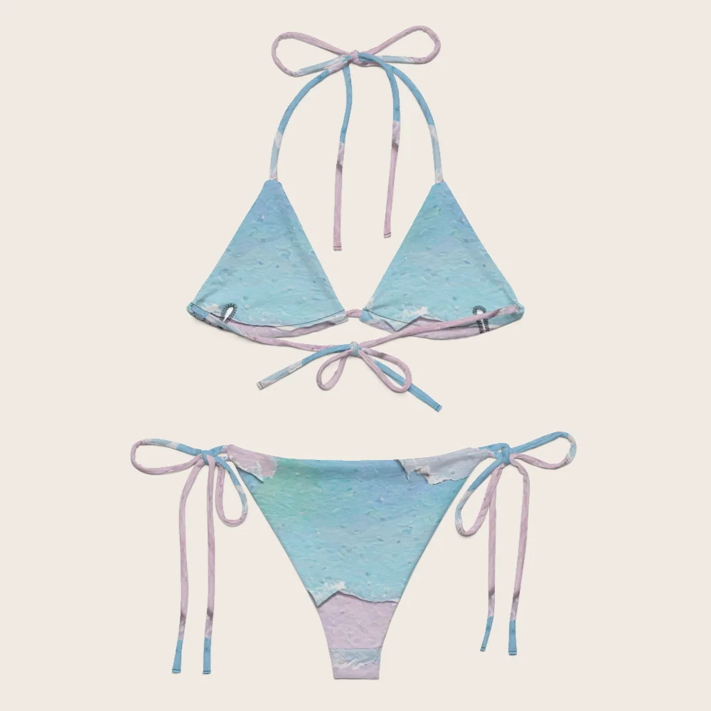 String Bikini on model