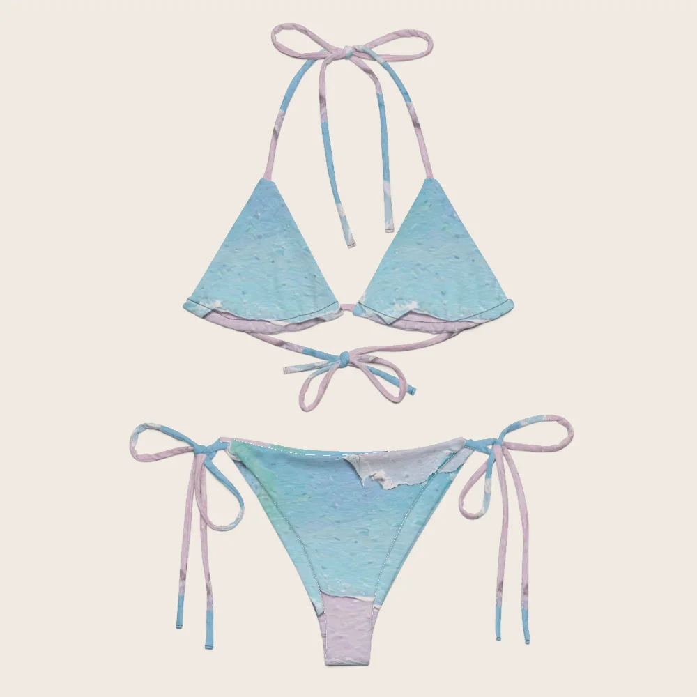 String Bikini on model