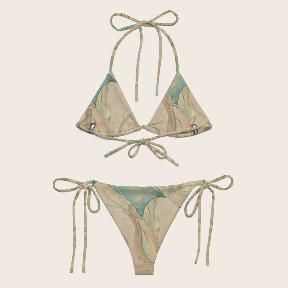 String Bikini on model
