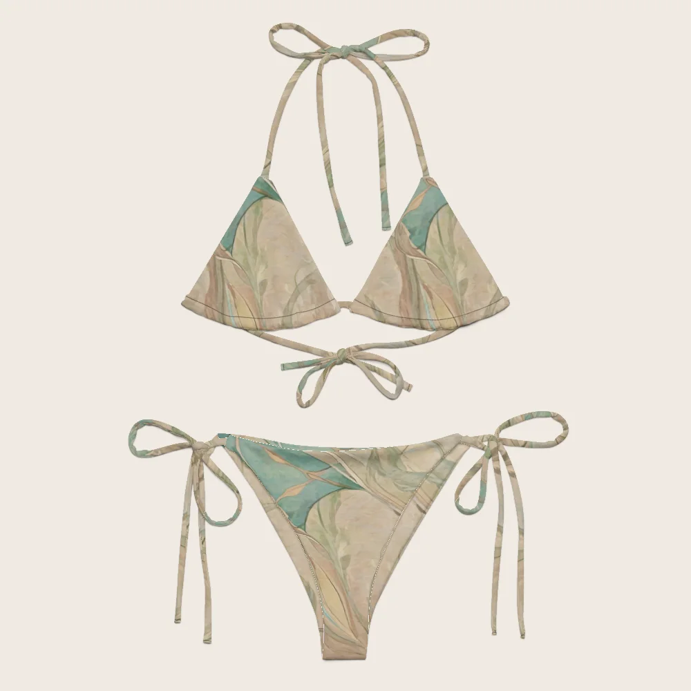 String Bikini on model