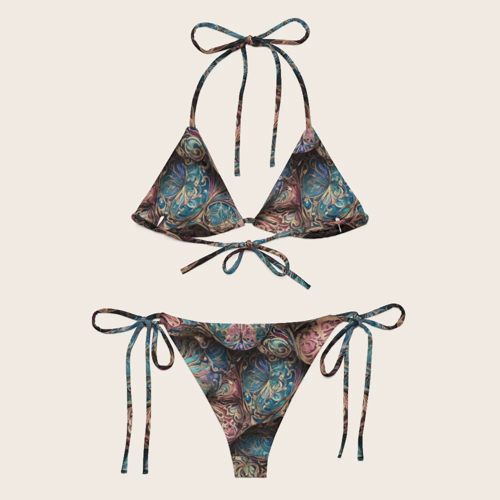 String Bikini on model