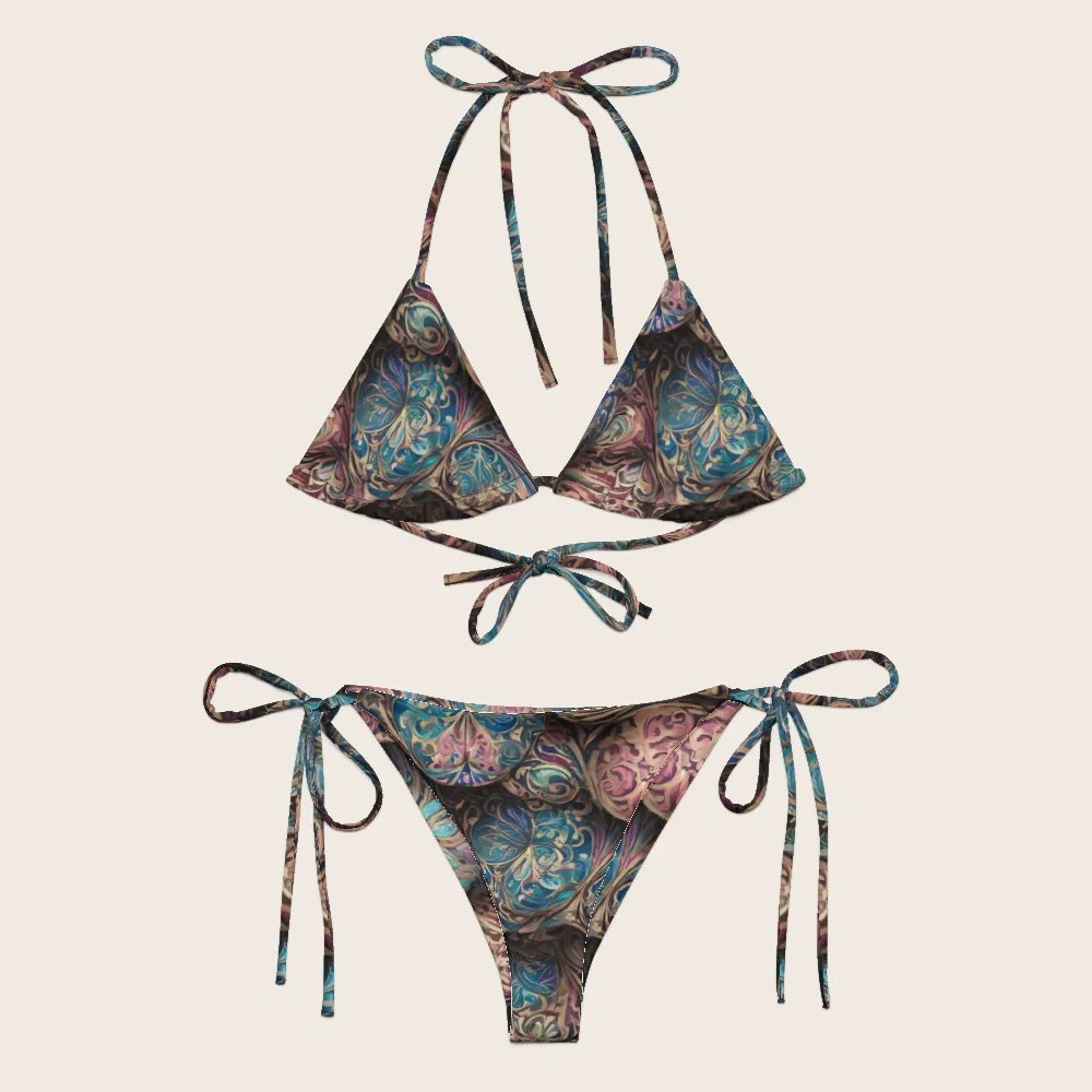 String Bikini on model