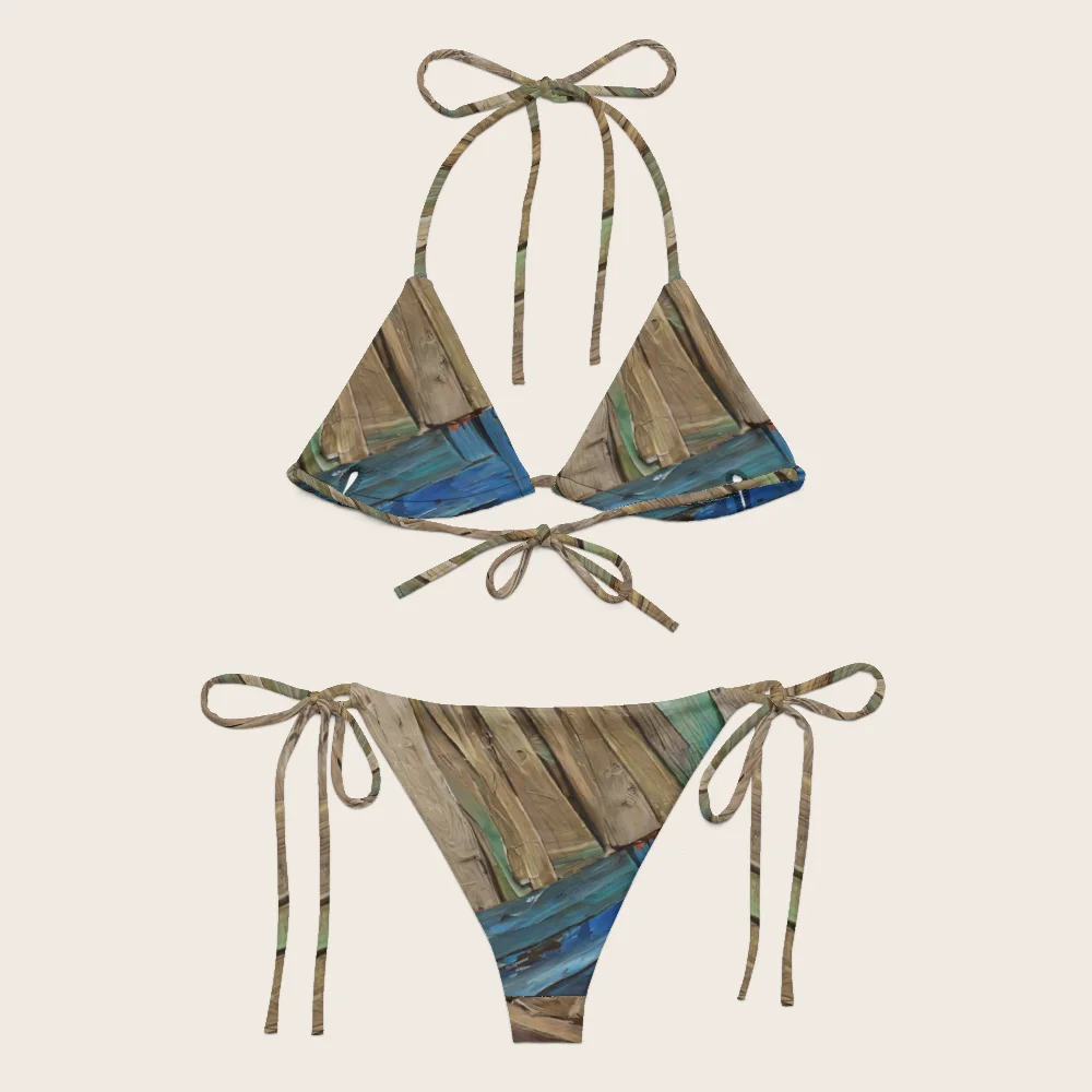 String Bikini on model