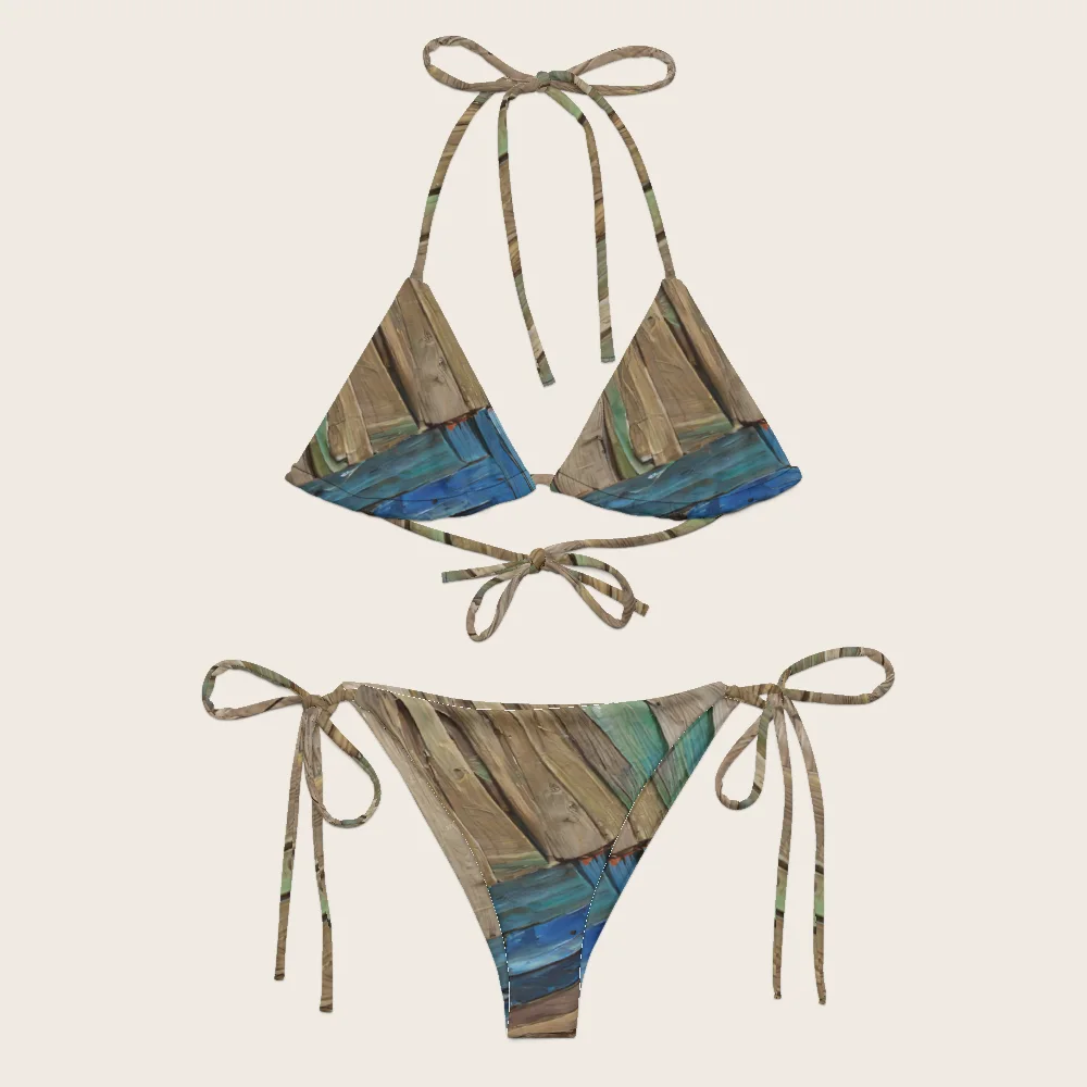 String Bikini on model