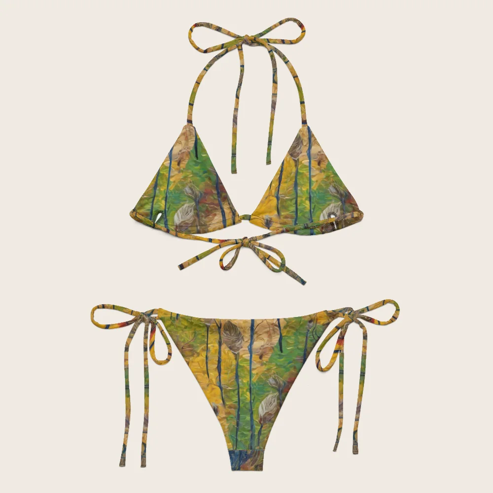 String Bikini on model