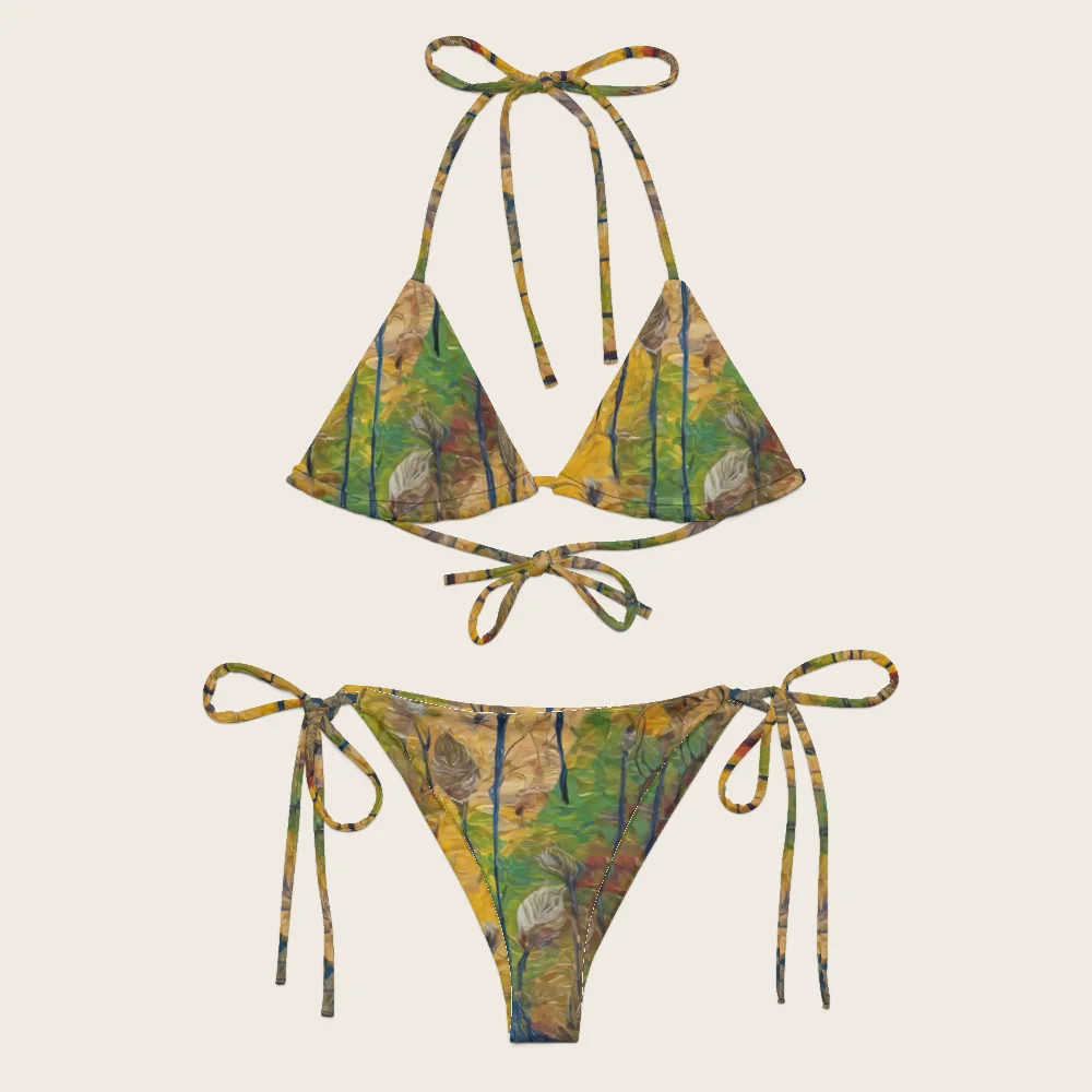 String Bikini on model
