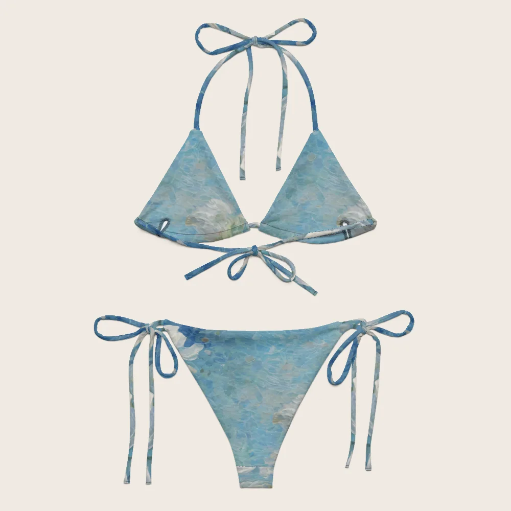 String Bikini on model