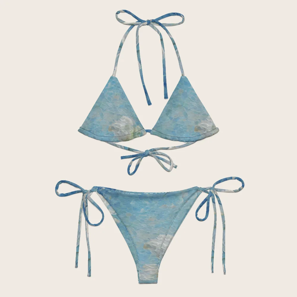String Bikini on model