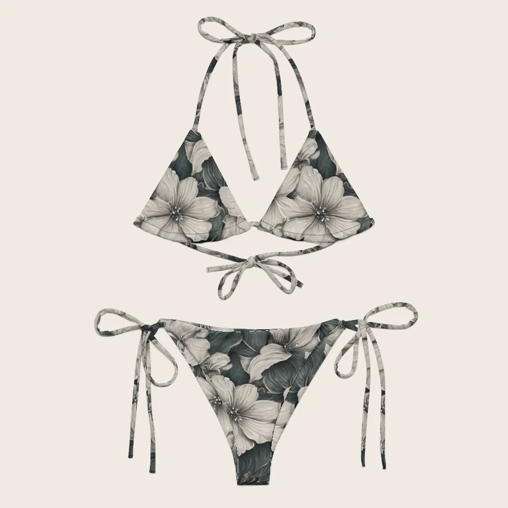 String Bikini on model