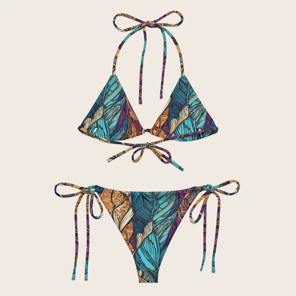 String Bikini on model