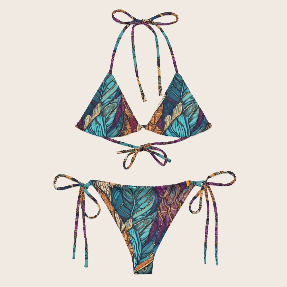 String Bikini on model