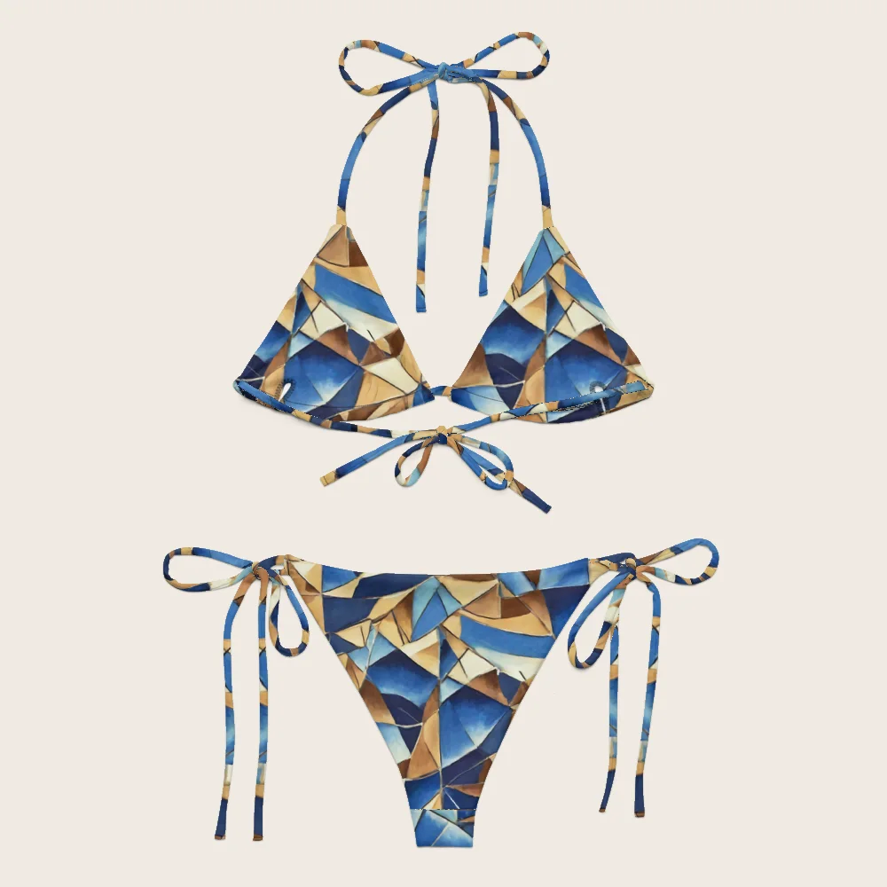 String Bikini on model
