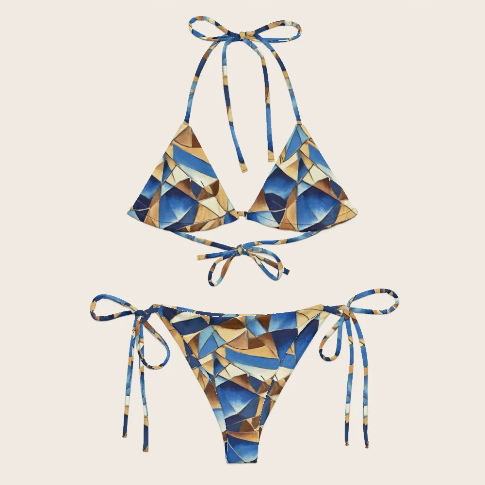 String Bikini on model
