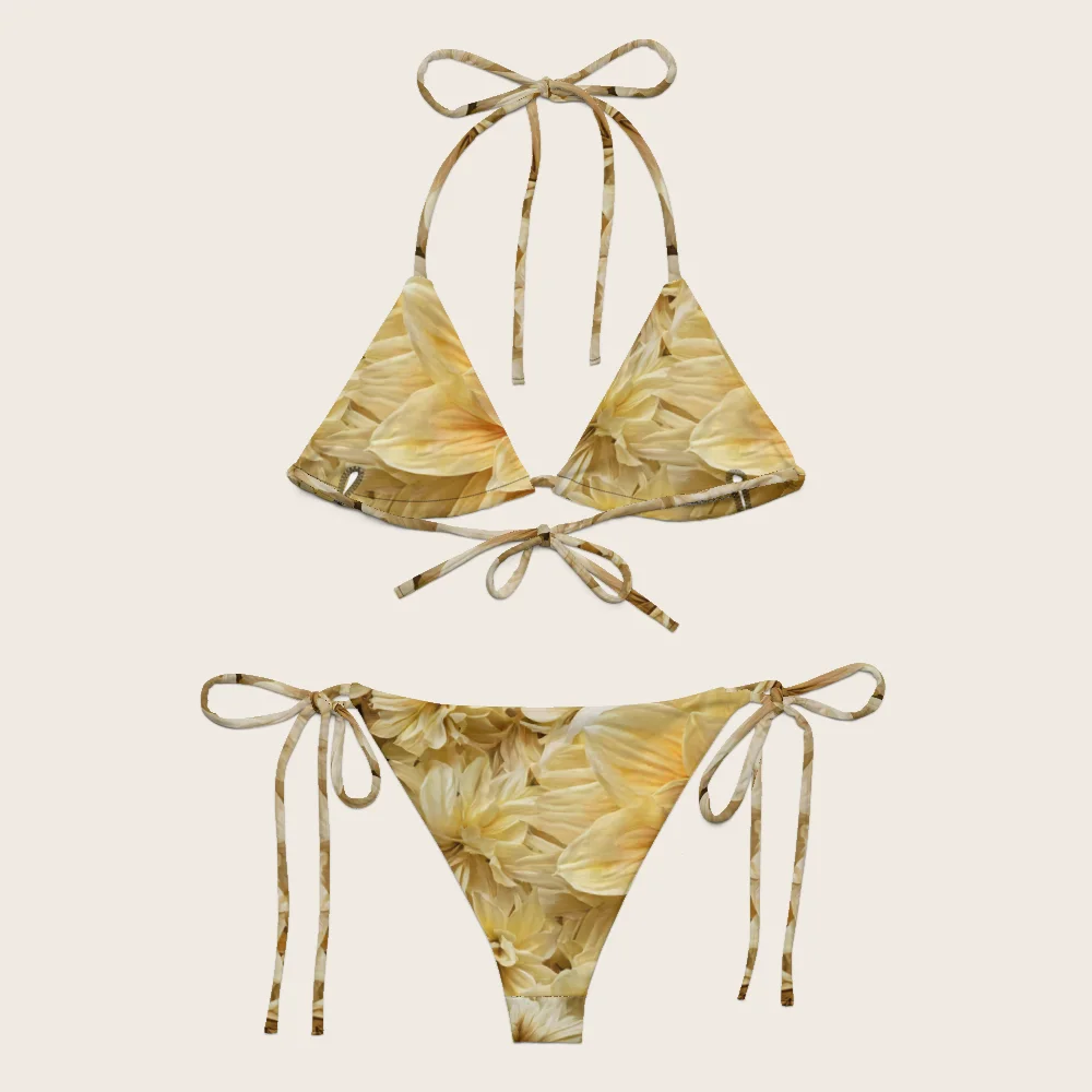 String Bikini on model