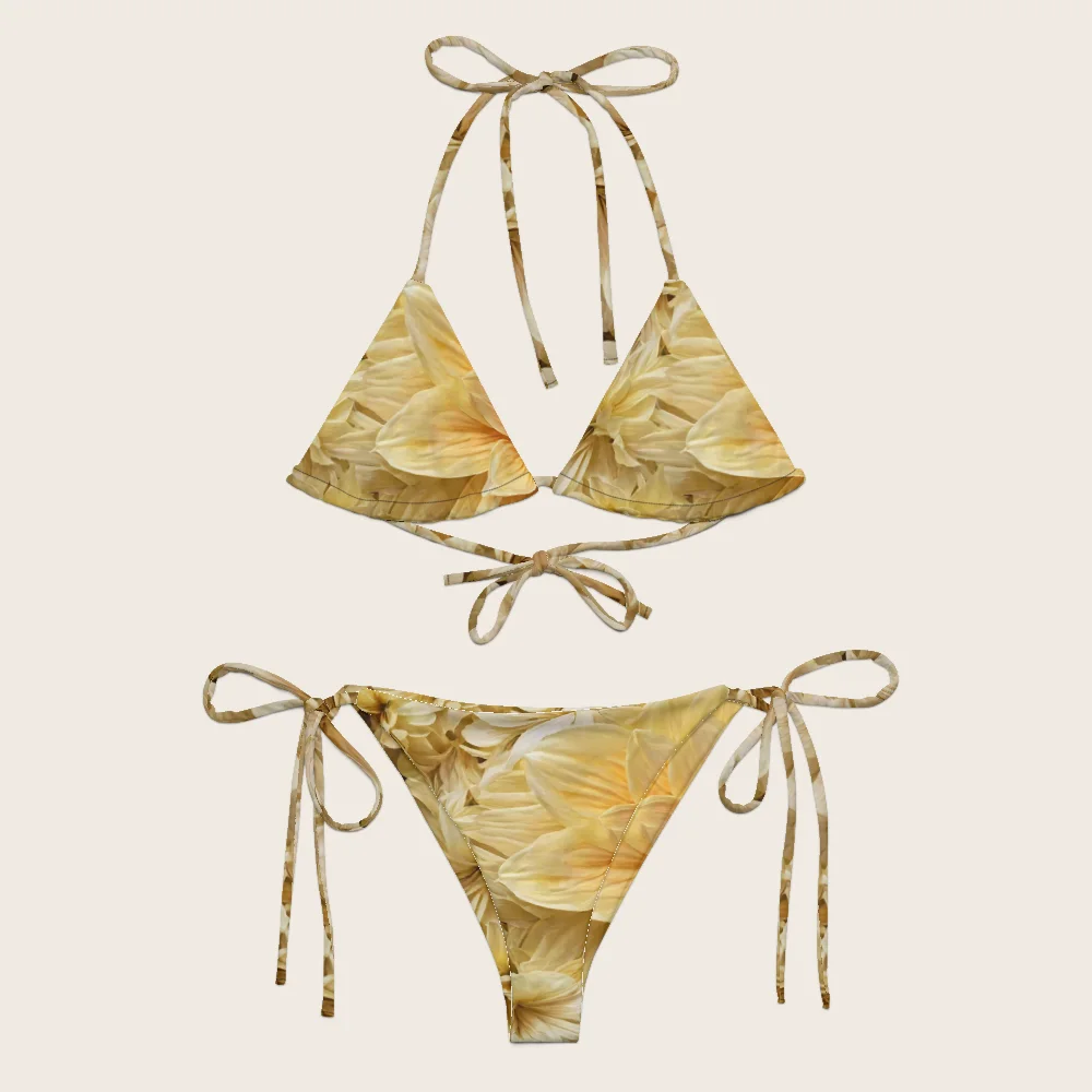 String Bikini on model