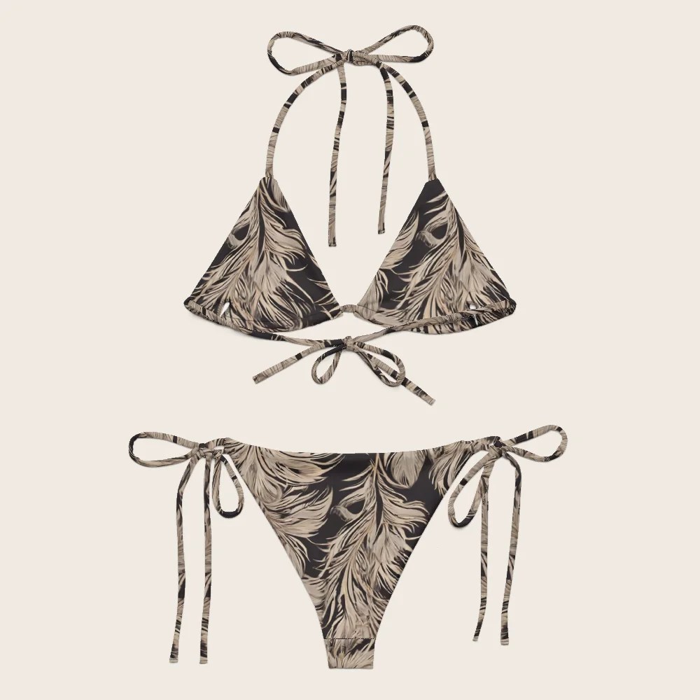 String Bikini on model