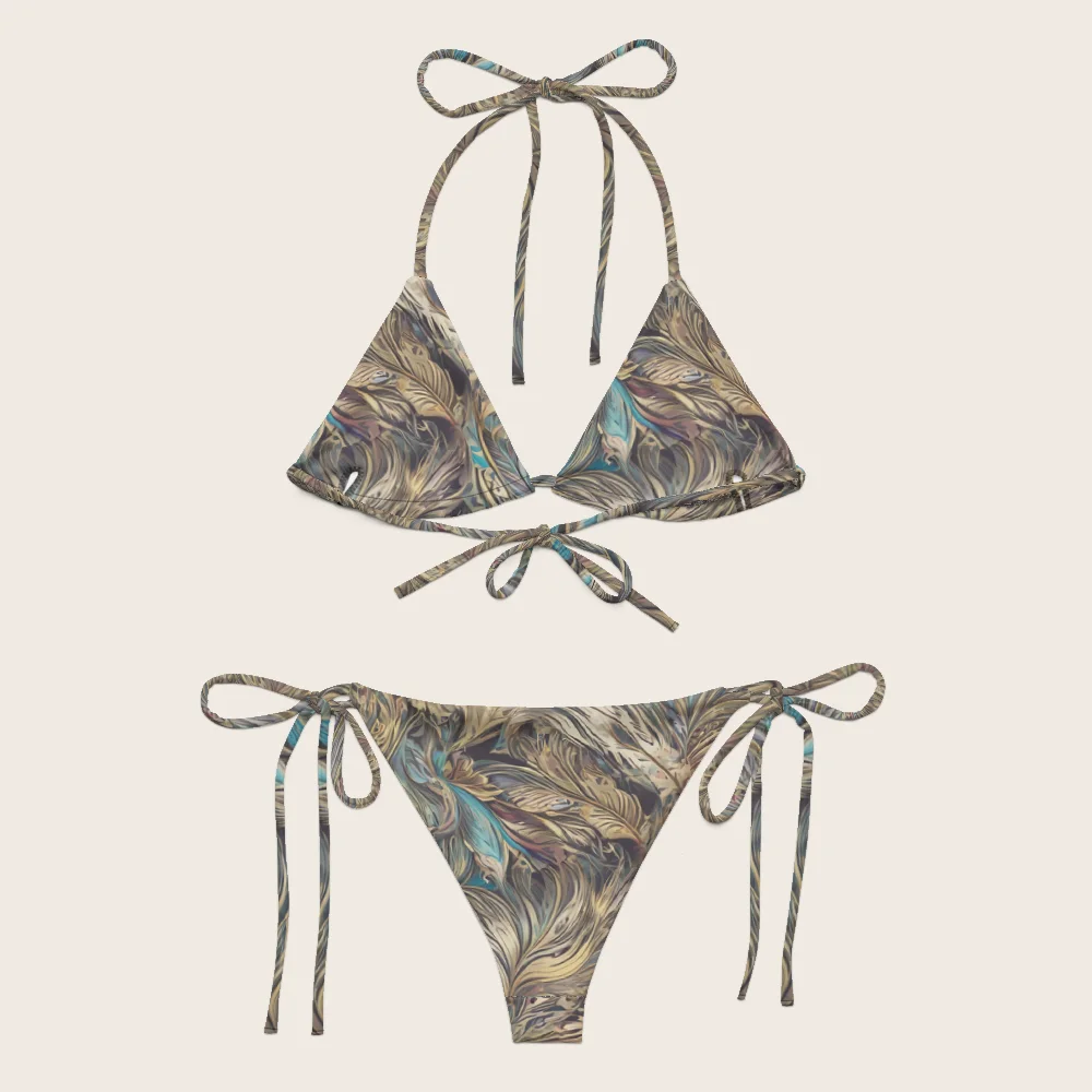 String Bikini on model