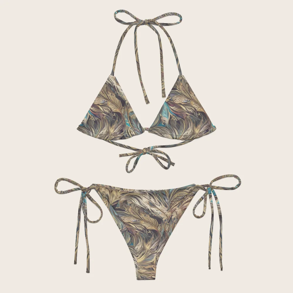String Bikini on model