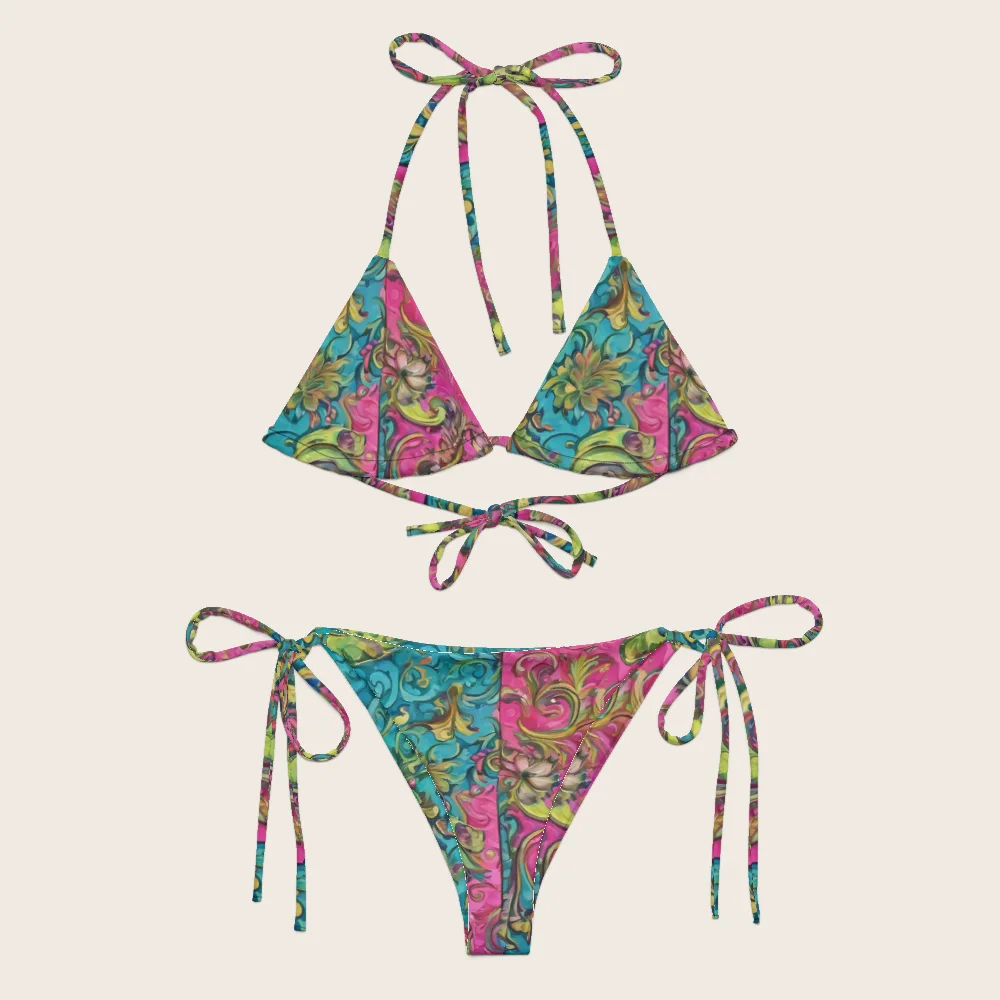 String Bikini on model