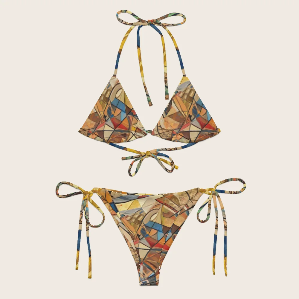 String Bikini on model