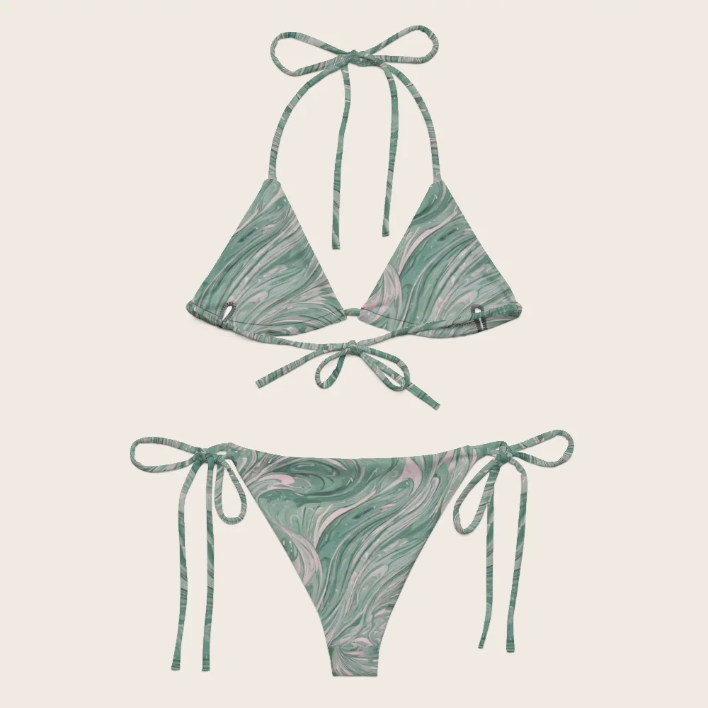String Bikini on model