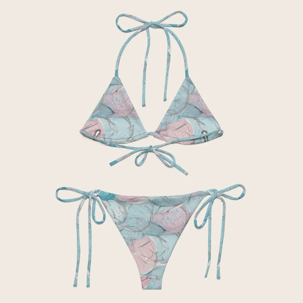 String Bikini on model