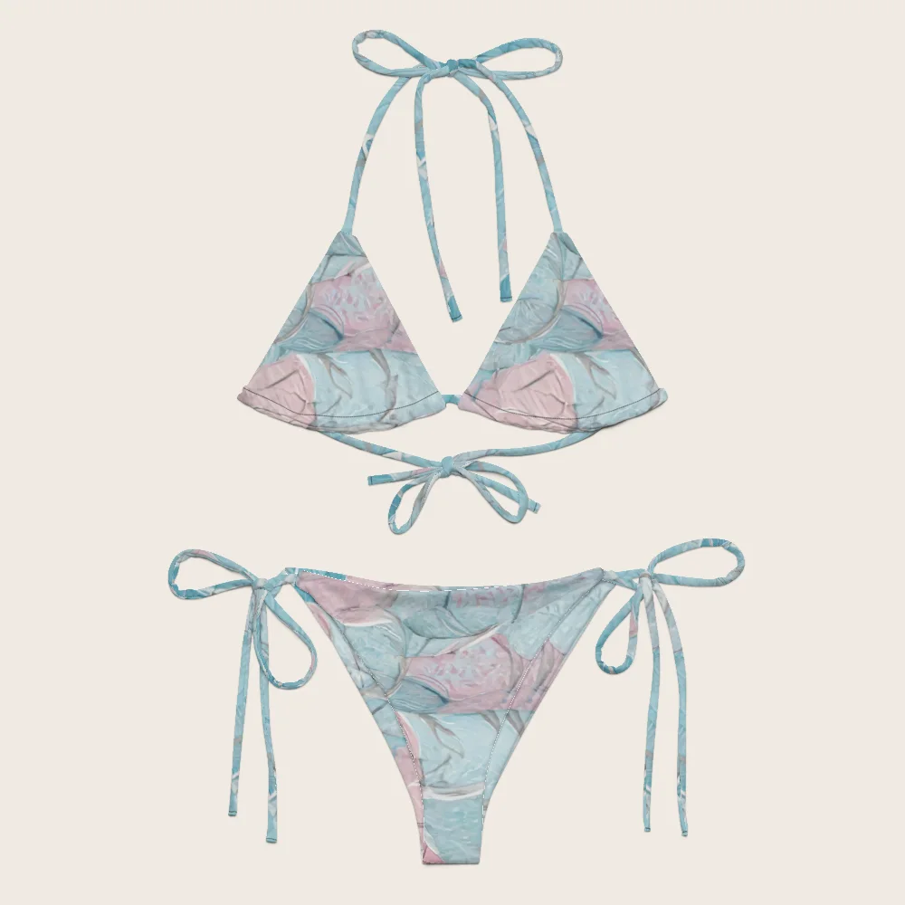 String Bikini on model