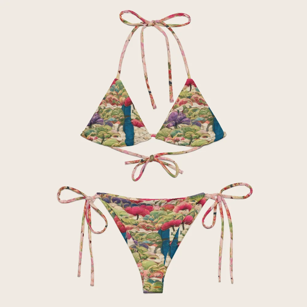 String Bikini on model
