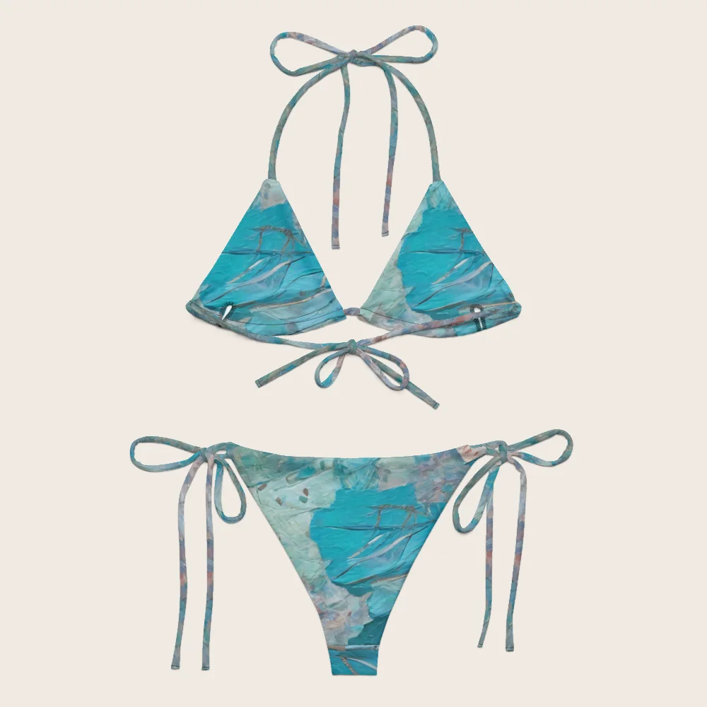 String Bikini on model