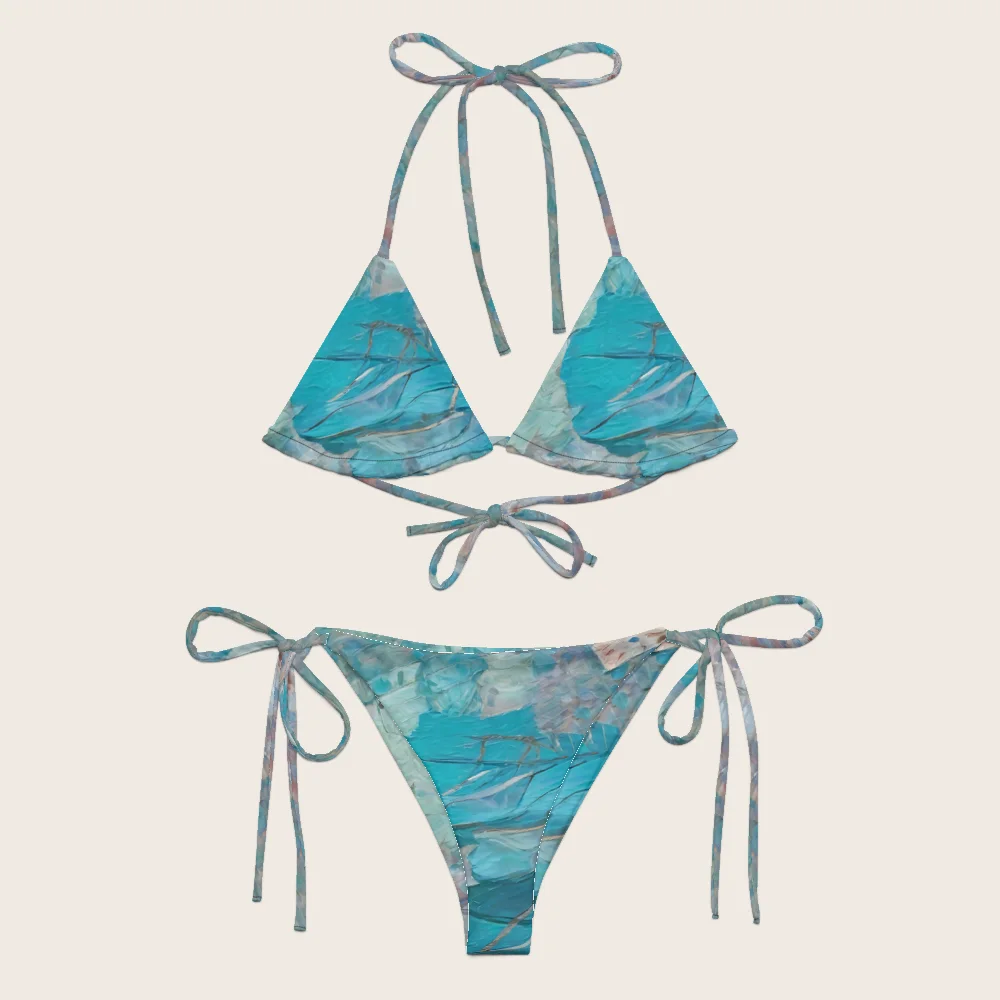 String Bikini on model